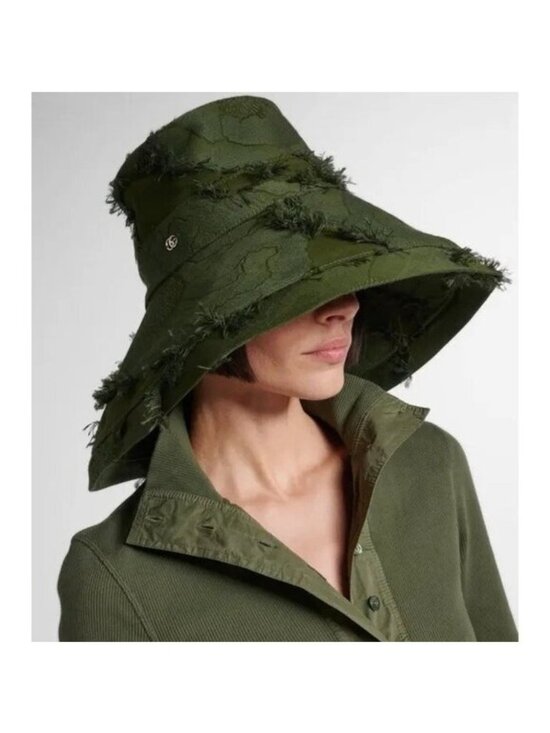 NWT GUCCI Green Double G Distressed Bucket Hat $990 Sz M main image 9